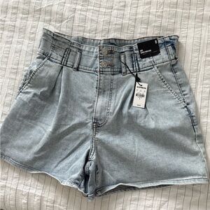 Express Light Blue Paper bag Jean Shorts